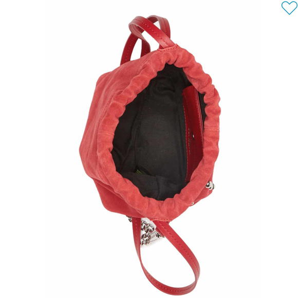 Sam Edelman Red Suede and Stud Crossbody Bag - Picture 6 of 8